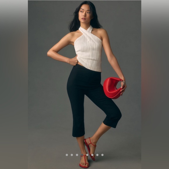 By Anthropologie Cross Neck Halter Top - White - Size Medium - Picture 4 of 13